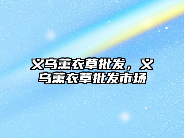 義烏薰衣草批發(fā)，義烏薰衣草批發(fā)市場(chǎng)